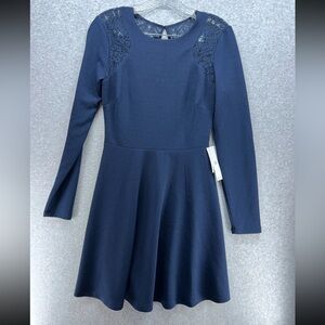 Teeze Me Midnight Blue Long Sleeve Dress